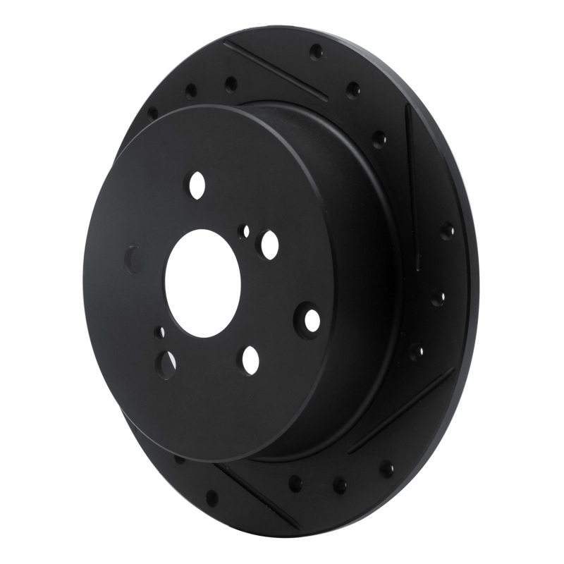 Pontiac Vibe Brake Rotor (1) - Rear Right - R1 Concepts - Drilled & Slotted - Black - `00-`10